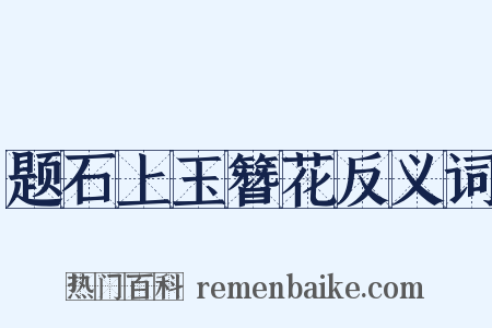 题石上玉簪花反义词是什么意思的图片